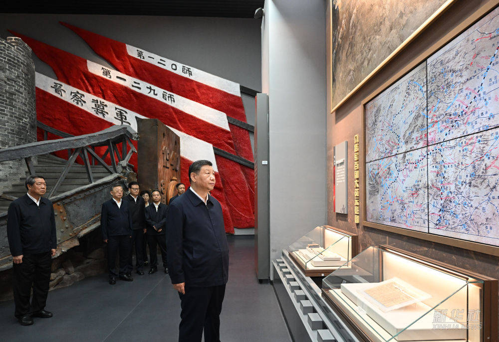 新华图讯｜习近平在山西阳泉市向抗战烈士敬献花篮并参观百团大战纪念馆